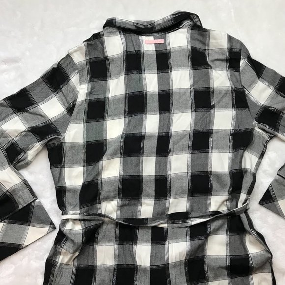 Victoria's‎ Secret Shimmery Plaid Lightweight Flannel PJ Sleep Romper Outfit L - Picture 11 of 14